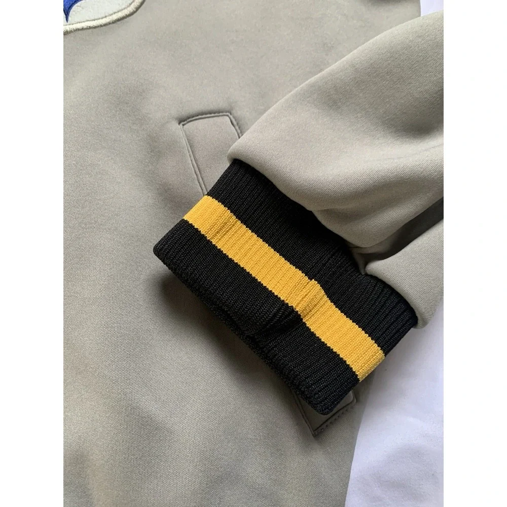 Pittsburgh Steelers NFL Men's Large Gray Full Zip Hooded‎ Fleece Jacket